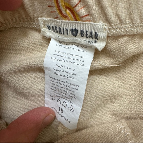 Rabbit + Bear 2PC Set Rainbow Joggers Sweatshirt Short Sleeve Organic Cotton 18M - Picture 6 of 6